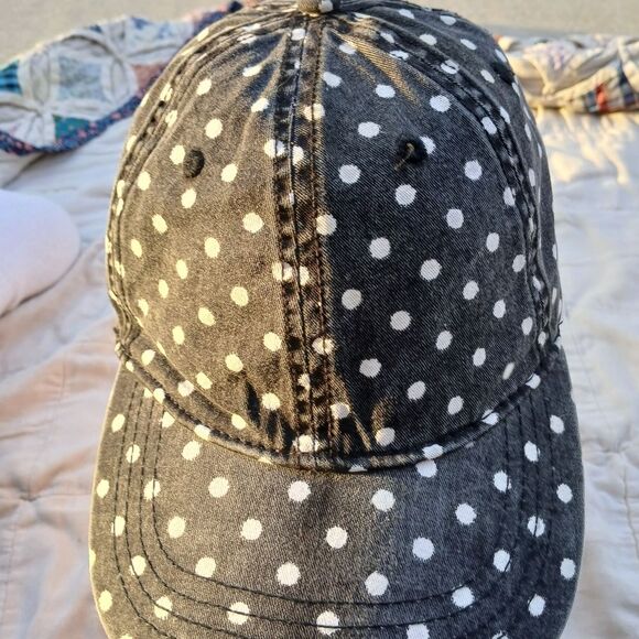 Black and White Fun Fashion Polka Dotted Baseball Cap Unlimited Possibilties - Picture 5 of 9